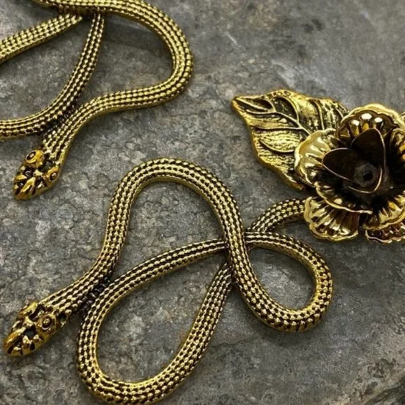 NEW Serpent & Roses Statement Earrings - Picture 4 of 11